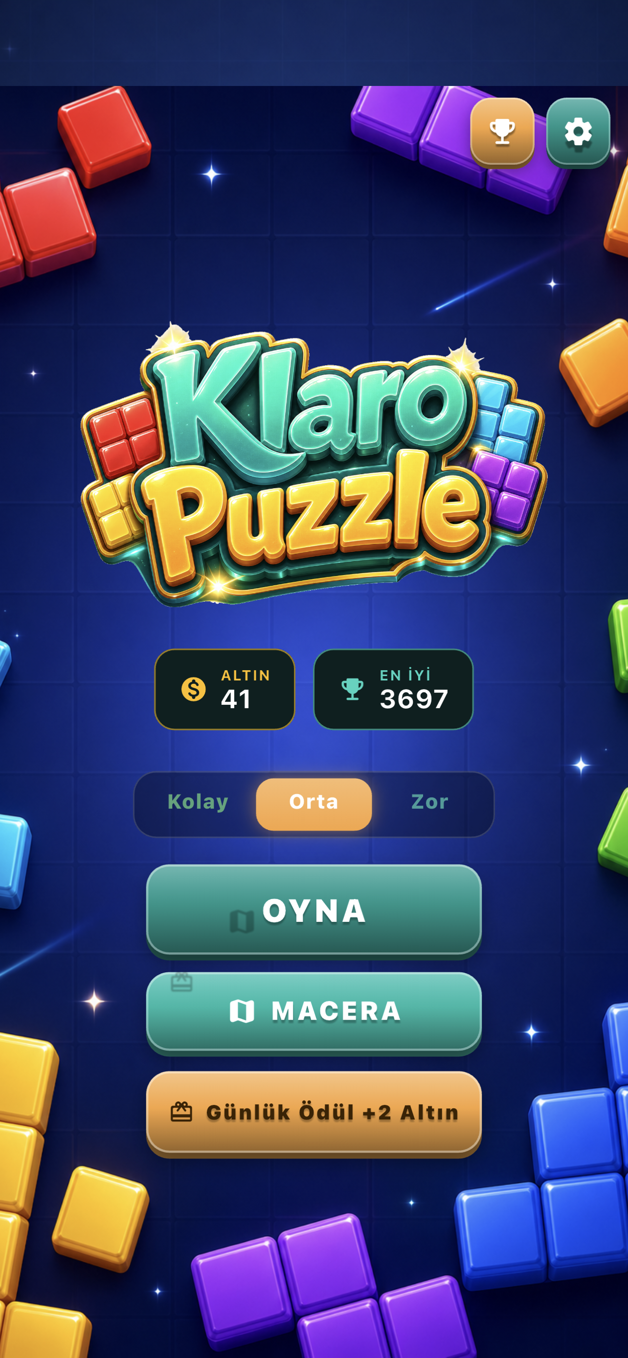 Klaro Puzzle oyun ekranı